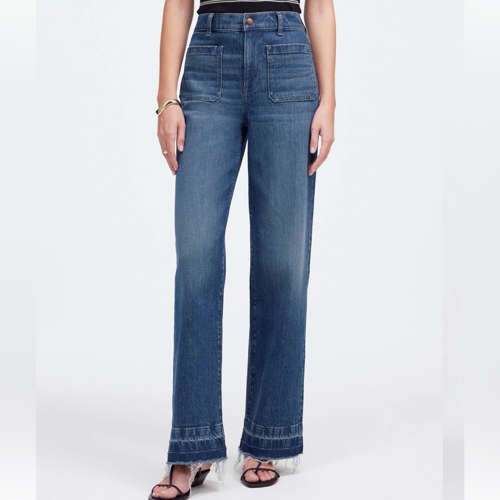 NWT Madewell Emmett Wide Leg Jean: Let Down Hem Edition